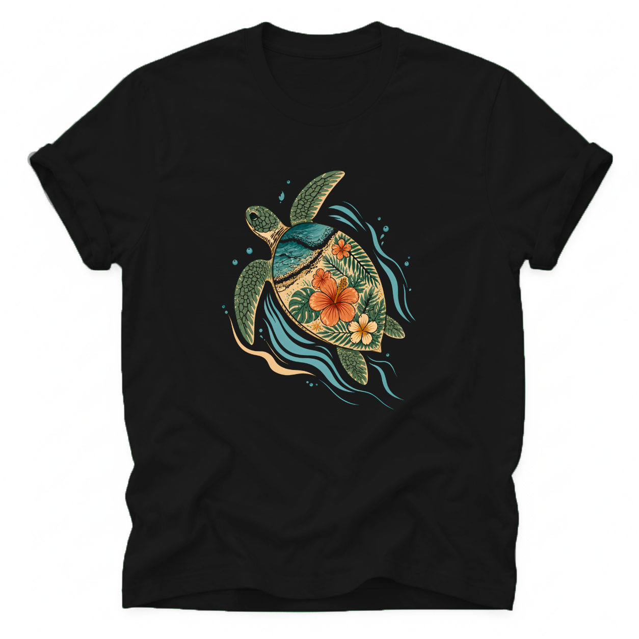 Floral Sea Turtle T-Shirt