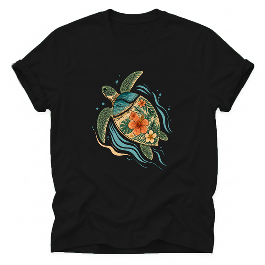 Floral Sea Turtle T-Shirt